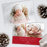 Simple moderne Faire-part de naissance cadeau Best<br><div class="desc">Annoncez l'arrivée de votre lot de joie avec ces annonces de naissance minimes et modernes en rouge! Ils disposent de la simple lecture de typographie Best. Cadeau. Jamais. avec peu de coeur pour les règles. Une superposition en dégradé blanc vers le bas permet au texte de se démarquer de votre...</div>