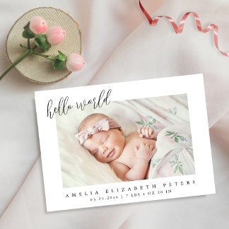 Simple moderne Faire-part de naissance nouveau-né