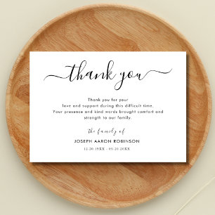 Simple moderne Funeral Merci note