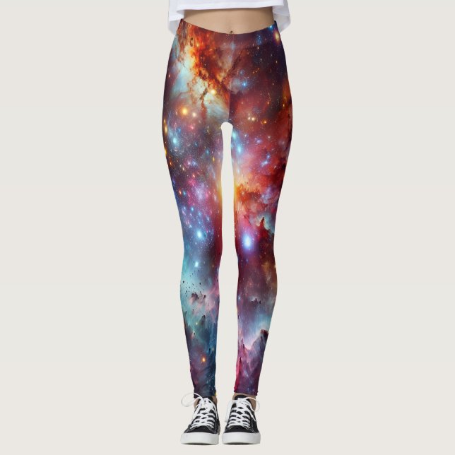Simple moderne : Galaxy Space Rock Cool Leggings (Devant)