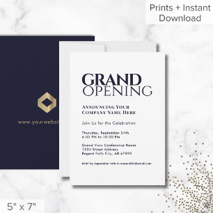Simple moderne Grand Ouverture Invitation Marine B