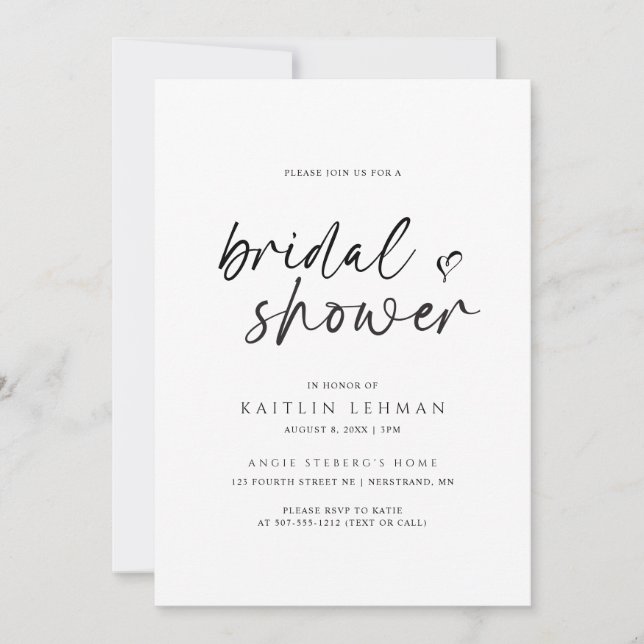 Simple Moderne Invitation de Mariage Minimaliste (Devant)