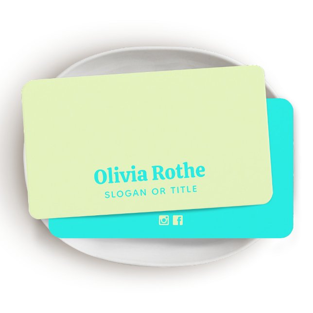 Simple moderne Lime Green Carte de visite Turquois (Créateur téléchargé)