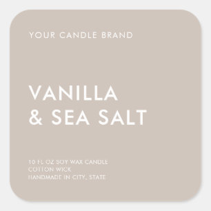 Simple moderne minimaliste Étiquette à bougie