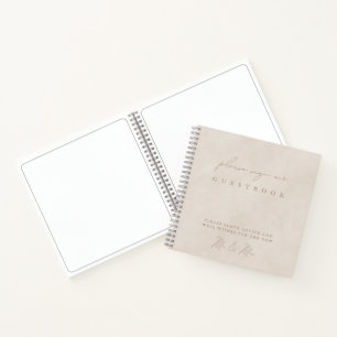 Simple Moderne Minimaliste Mariage Beige Livre d'h