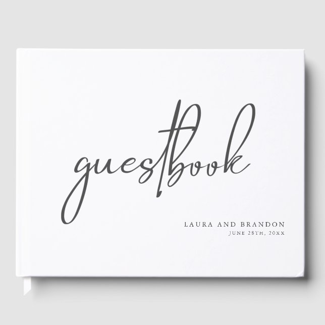 Simple Moderne Minimaliste Script Mariage livre d' (Recto)