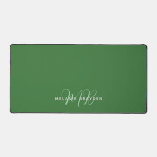 Simple Moderne Monogramme Vert Bordure Bicolore