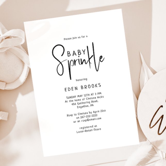 Simple moderne Neutral Baby Sprinkl Invitation (Créateur téléchargé)