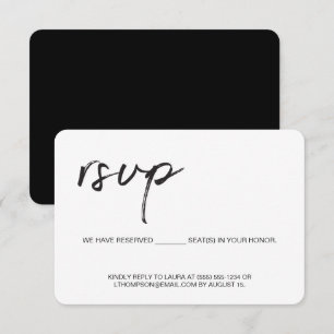 Simple moderne noir blanc script Email retour RSVP