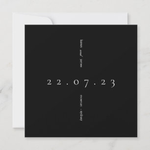 Simple Moderne Noir et Blanc Carte de Faire-Part d
