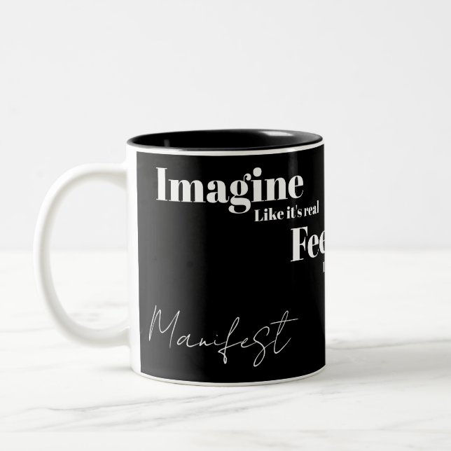 Simple, moderne, noir et blanc, tasse 2 tons (Gauche)