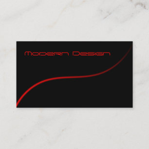 Simple moderne Noir & Rouge Swoosh - Carte de visi