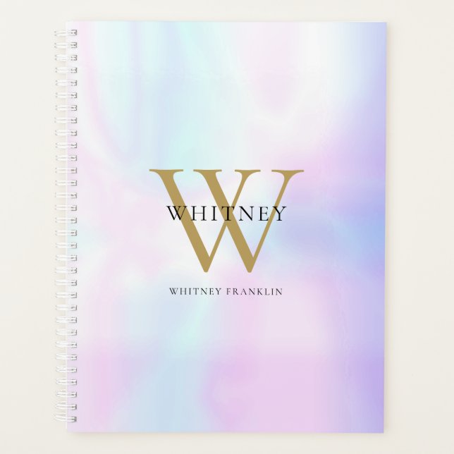 Simple Moderne nom holographique Monogramme (Devant)