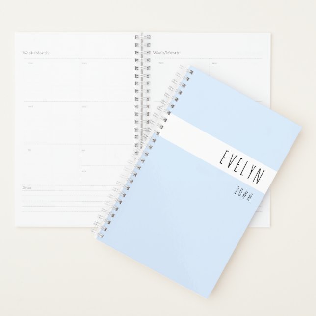 Simple Moderne Pastel Poudre Bleu Chaque année (Devant avec enveloppe)