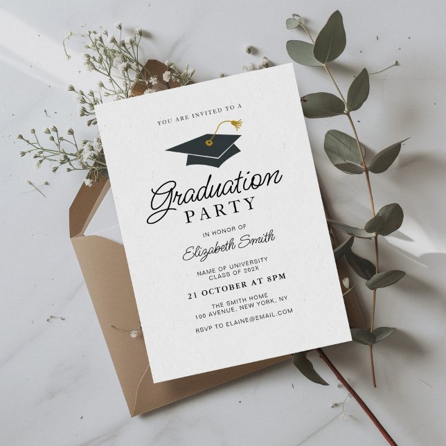 simple moderne photo graduation party invitation (Créateur téléchargé)