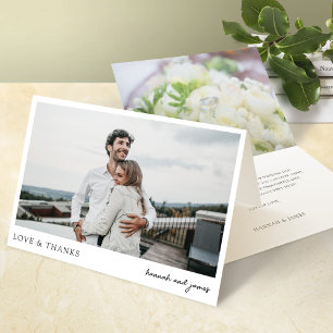 Simple moderne Photo Love et Merci Mariage
