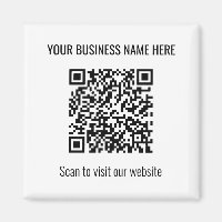 Simple moderne QR Code Carré Aimant blanc