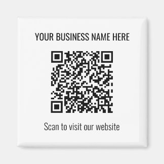 Simple moderne QR Code Carré Aimant blanc