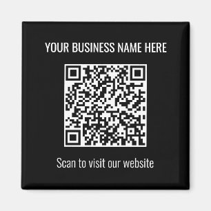 Simple moderne QR Code Carré Magnet noir
