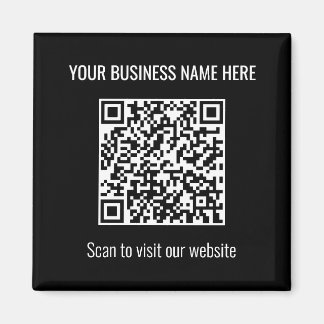 Simple moderne QR Code Carré Magnet noir