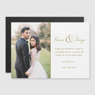 Simple Moderne Remerciement de Mariage Photo Or