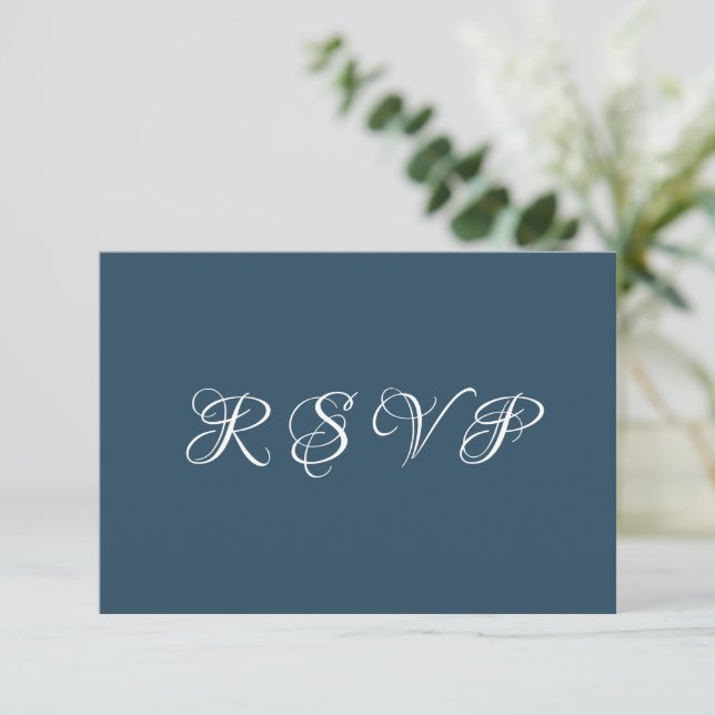 Simple Moderne Réponse de Mariage Sarcelle et Blan (Debout devant)