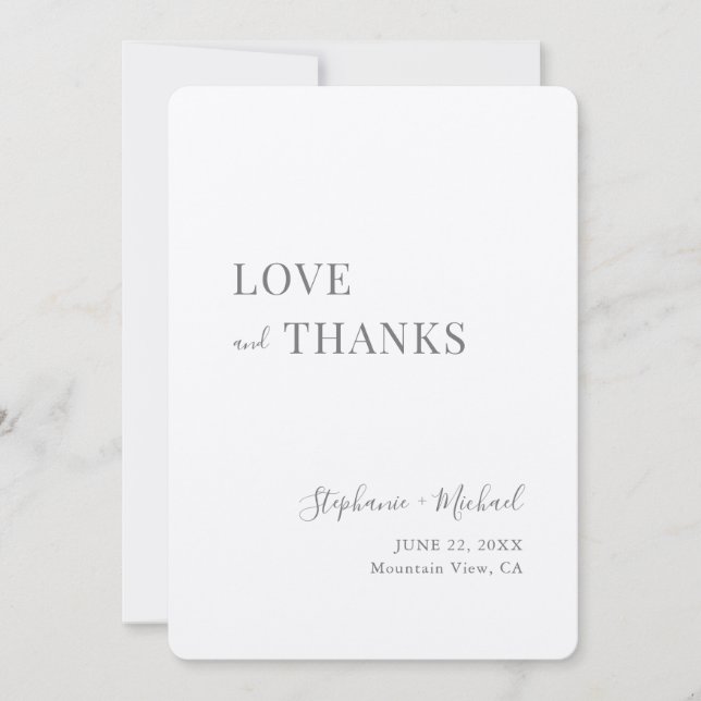 Simple moderne Rustic Love et Merci Kraft Mariage (Devant)
