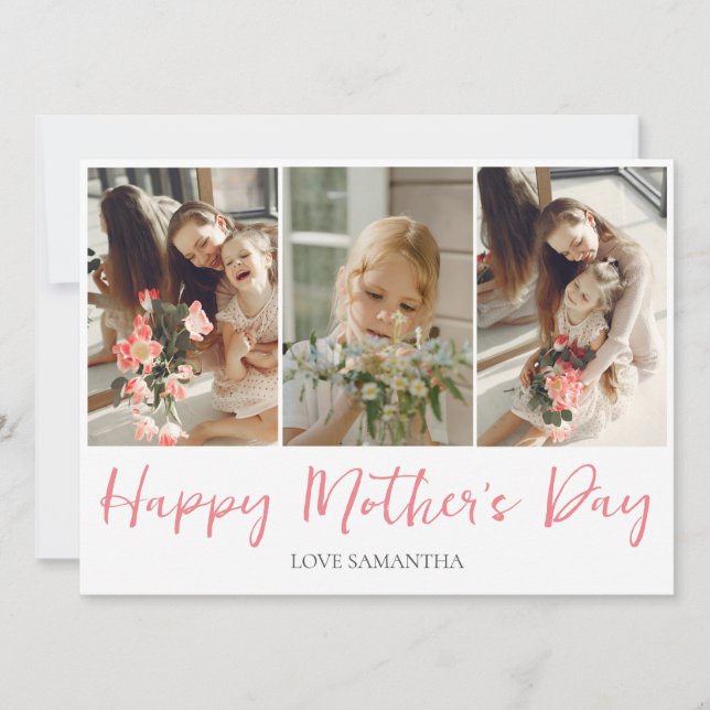 Simple moderne Script 3 photo | Joyeuse Fête des m (Devant)