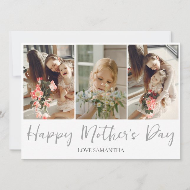 Simple moderne Script 3 photo | Joyeuse Fête des m (Devant)