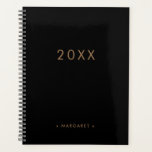 Simple moderne tout Black Gold Personnalisé<br><div class="desc">Simple moderne tout Black Gold Personnalisé Planner</div>