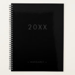 Simple moderne Tout Noir Personnalisé<br><div class="desc">Simple moderne Tout Noir Personnalisé Planner</div>
