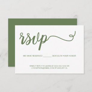 Simple moderne vert Script RSVP sans mailing