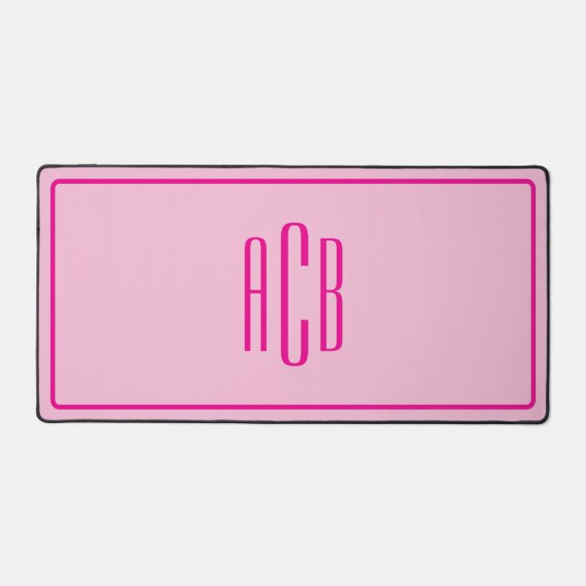 Simple Monogramme À Trois Lettres Rose Chaud (Recto)