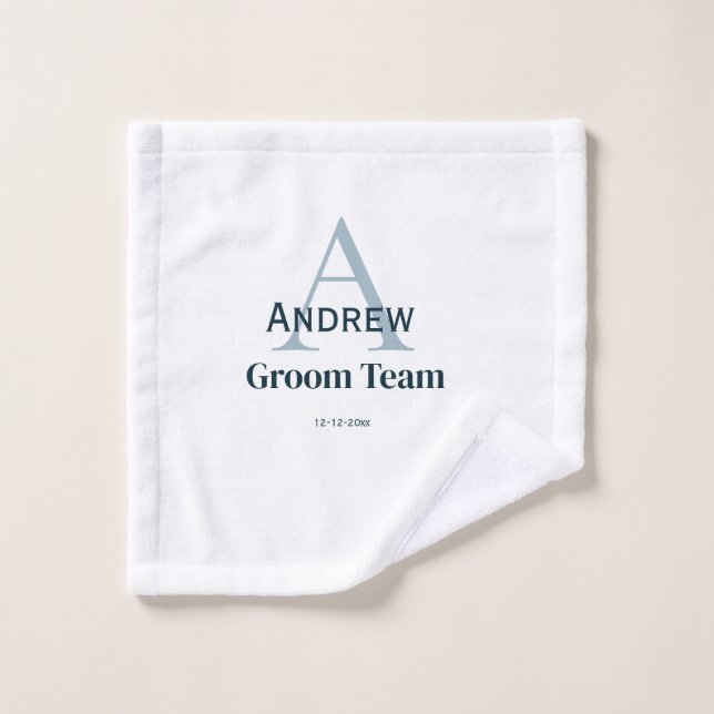 simple monogramme personnalisé groomsmen (Gant de toilette)