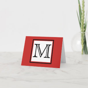 Simple Monogramme rouge noir blanc blanc noir