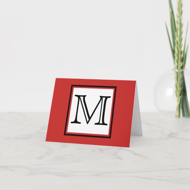 Simple Monogramme rouge noir blanc blanc noir (Devant)