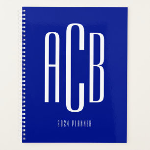 Simple Monogramme Royal Bleu À Trois Lettres