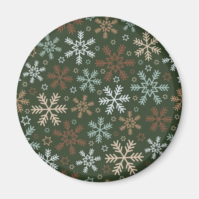 Simple Motif des flocons de neige de Noël | Magnet (Devant)
