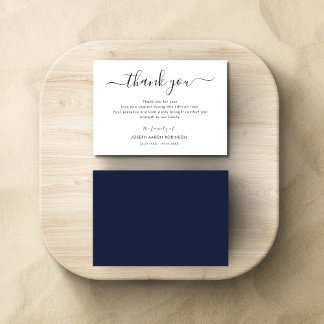 Simple Navy Blue Funeral Merci