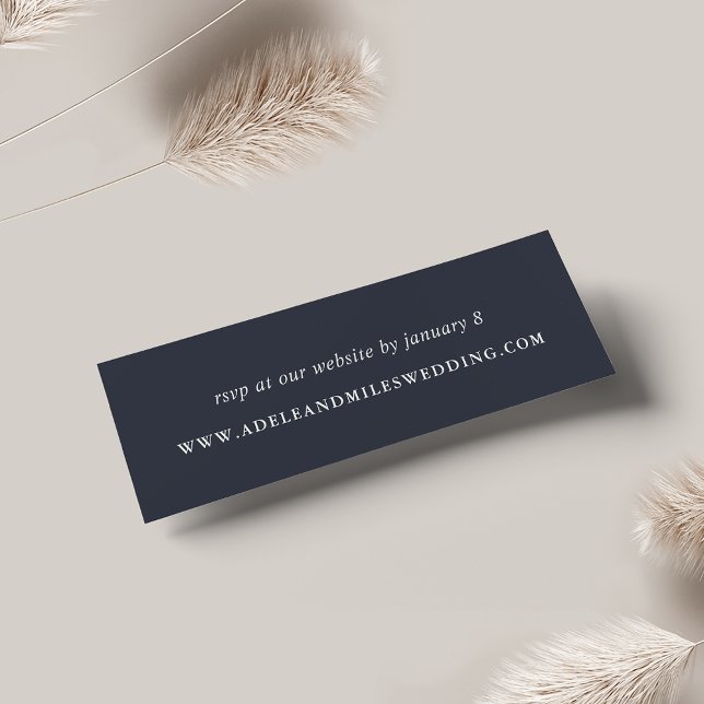 Simple Navy & White Mariage Website Carte RSVP (Créateur téléchargé)