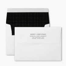 Simple Noël Adresse de Retour en Blanc et Noir