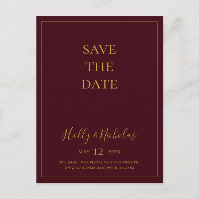 Simple Noël | Carte postale rouge "Save The Date" (Devant)