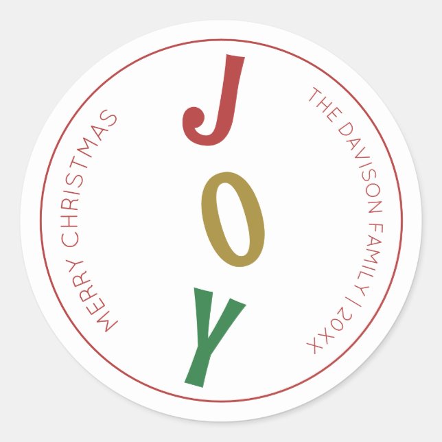Simple Noël Enveloppe Joie Étiquette Seal et Cadea (Devant)