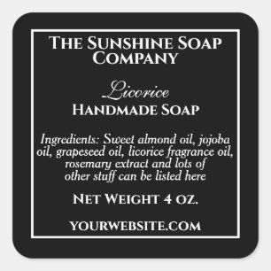 Simple noir avec blanc étiquette cosmétique