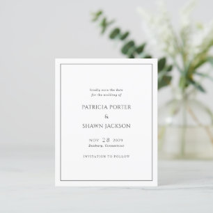 Simple Noir Blanc Budget Mariage Enregistrer la da