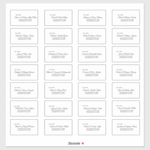 Simple Noir Blanc Calligraphie Étiquette de adress