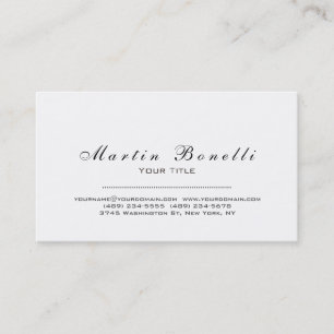 Simple Noir & Blanc Carte de visite tendance