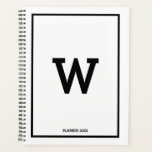 Simple Noir Blanc Initial Mois<br><div class="desc">Un design simple avec la couleur arrière - plan blanche et votre monogramme initial personnalisé positionné au centre. Un beau design minimaliste, idéal pour tous. Un cadeau d'anniversaire idéal, un décor de fête, un décor de maison, des papeteries de bureau, un cadeau de Noël ou un cadeau pour toute autre...</div>