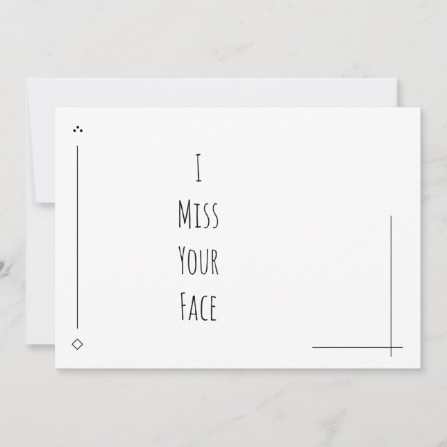 Simple noir & blanc "Je manque votre visage" (Devant)