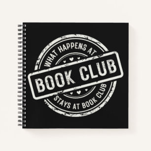 Simple Noir Blanc Retro Style Livre Club Journal